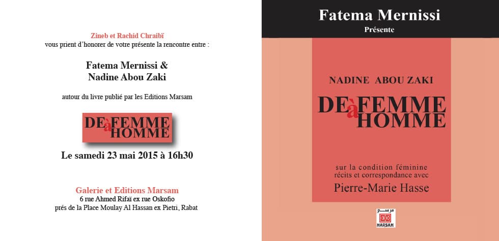 "DE FEMME A HOMME" on 23 May at Marsam Gallery & Editions - Rabat